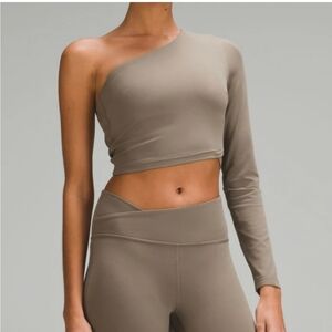 Lululemon One-Shoulder Long Sleeve Tan Women's Top